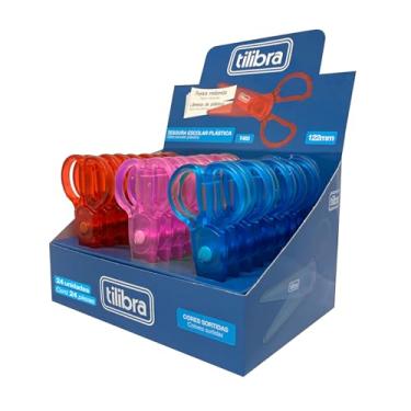 Imagem de Tilibra - Tesoura Escolar Plástica 122mm T403 Cores sortidas, pacote com 24 unidades