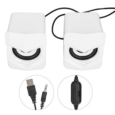 Imagem de Alto-falantes Para Computador, Mini Alto-falante Multimídia, Alto-falantes Para Jogos Alimentados Por USB, Alto-falantes Portáteis Para Subwoofer, Alto-falantes De Estante Para Laptop De Mesa(Branco)