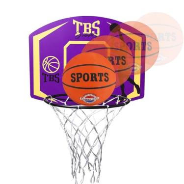 Imagem de Tabela Cesta De Basquete Aro 41 Cm + Rede Seda Uv + Bola N7 Tamanho Oficial A Prova D'Agua Premium