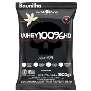 Imagem de Whey Black Skull 100% Hd Refil 900g Caveira Preta Original (baunilha)