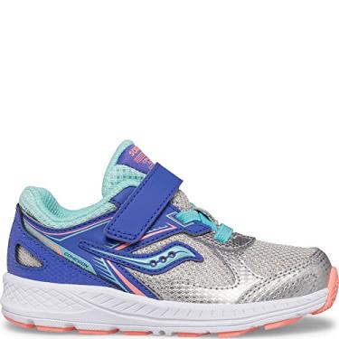 Imagem de Saucony Tênis de corrida unissex infantil Core Cohesion 14 a/C Jr, Silver/Periwinkle/Turq, 19 BR G