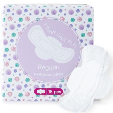 Imagem de PurComfy Almofadas de menstruação para adolescentes com asas para adolescentes, absorventes higiênicos de algodão orgânico para meninas adolescentes 9-14, adolescentes regulares, 18 CT