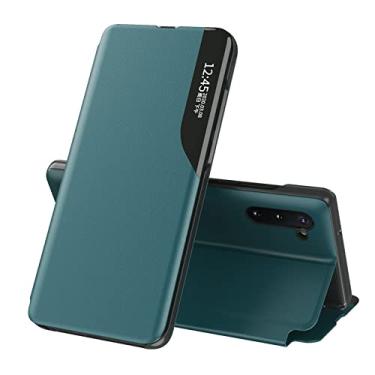 Imagem de LEMAXELERS Capa para Galaxy Note 10 Plus, capa protetora à prova de choque para Samsung Note 10 Plus, moderna, fina, para Smart View para Samsung Galaxy Note 10 Plus, verde QH