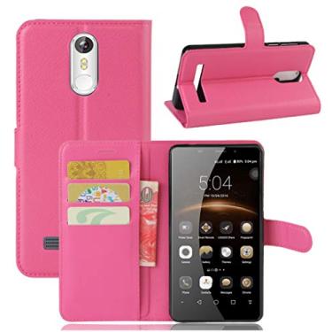 Imagem de LEAGOO M8 Capa, carteira flip de couro PU premium com compartimento para cartão, suporte e fecho magnético [capa interior TPU à prova de choque] Compatível com LEAGOO M8