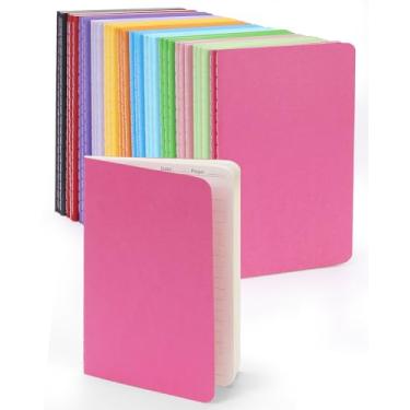 Imagem de Lzerking Blocos de notas pequenos forrados a granel, pacote com 36 minicadernos de bolso, conjunto de diário com capa colorida, para crianças, 9 x 14 cm, 30 folhas/60 páginas