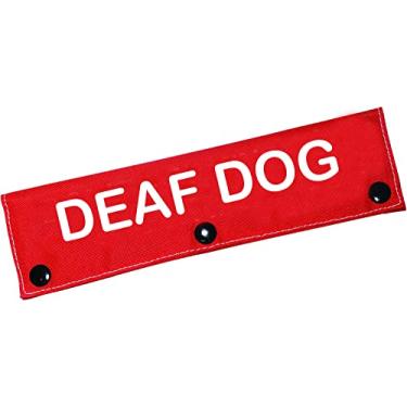 Imagem de Coleira para cães com deficiência auditiva para cães surdos para cães com alerta para pendurar etiqueta de identificação para presente de aniversário (manga de cachorro surdo)
