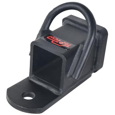 Imagem de TOPTOW Adaptador receptor de engate de reboque ATV/UTV 63807 + suporte de esfera de engate ATV/UTV de 5 cm com bola de 5 cm + pino e clipe de engate de 5/8 cm