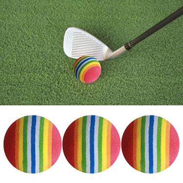 Imagem de Bola de Listra de Golfe de 50 Peças, Bola de Golfe Leve de EVA, Bolas de Espuma de Golfe para Prática Interna, Design de Listras para Prática Interna, (Bola listrada arco-íris/6