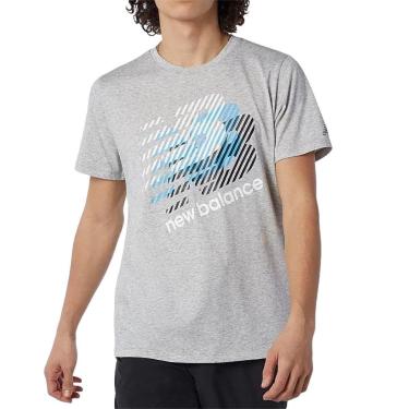 Imagem de Camiseta New Balance Heathertech Masculino - Cinza-Masculino