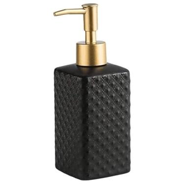 Imagem de Porta Sabonete Líquido Dispensador de sabão, garrafas recarregáveis ​​de loção com bomba de sabão grande, garrafas de bomba reutilizáveis ​​para chuveiro-12.3oz/4 cores Garrafa(Color:Black)