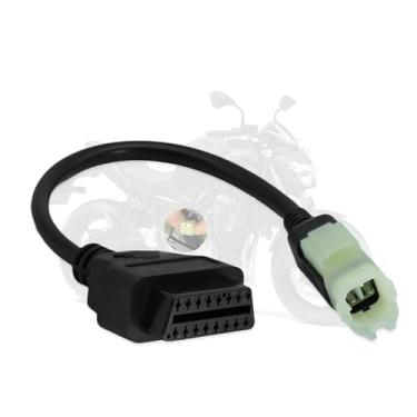 Imagem de lydesor Adaptador OBD2 Adequado para Motocicleta Kawasaki 4 Pinos para 16 Pinos, Cabo de Diagnóstico, Funciona com Leitor
