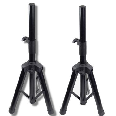 Imagem de Kit 2 pedestais suporte tripé polyvox caixa de som trava