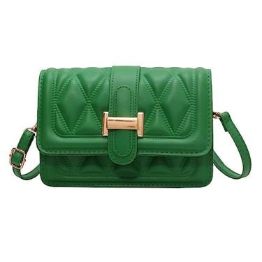 Imagem de Bolsa de ombro feminina, bolsa tiracolo de couro PU, bolsa clutch pequena, bolsa de mão para noite, Verde, Bolsa transversal
