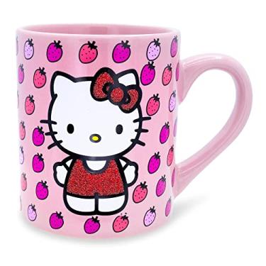 Imagem de Silver Buffalo Caneca de cerâmica Hello Kitty, 1 unidade (pacote com 1), rosa