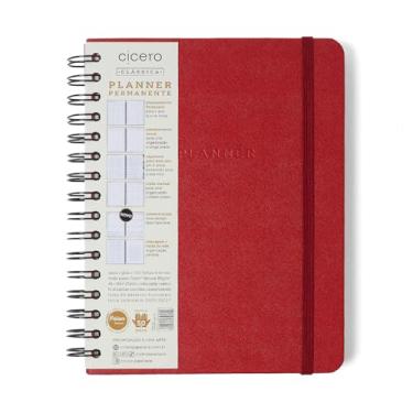 Imagem de Planner Permanente Wire-O Clássica Semanal Notas A5 Vermelho Quente, Cicero