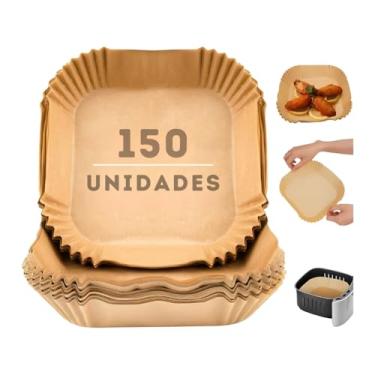 Imagem de Kit 150 Forma de papel para AirFryer - Forma Descartável Papel Quadrada Antiaderente Protetor à Prova De Gordura Para Fritadeira Sem Óleo - Tamanho Universal - Upshop