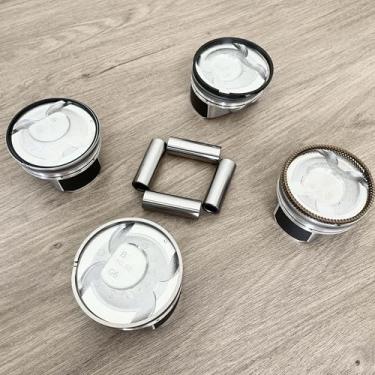 Imagem de Conjunto de pistão e anel de tamanho superior + 0,5 mm compatível com Hyundai Kia Accent Rio 1.6L DOHC 2012-2016 Substituição para 230412B600, 230412B610, 230412B620, 234102B600, 230412B999 00 (+00