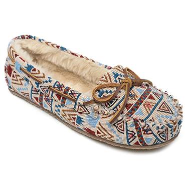 Imagem de Minnetonka Pantufa feminina Cally de pele sintética, Mosaico cremoso, 9 Wide
