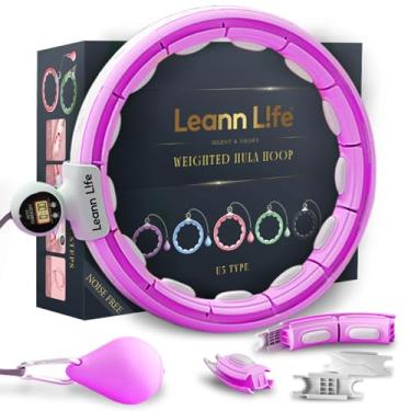 Imagem de Leann L!fe U5 – 16 nós com contador, aro de bambolê pesado silencioso e inteligente U5 para adultos perda de peso Infinity Hoop plus size, exercício de fitness ao ar livre em casa, toner abdominal,