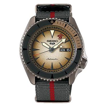 Imagem de Seiko 5 Sports Boruto & Naruto: Relógio Gaara com mostrador bege automático SRPF75K1, Preto, Moderno