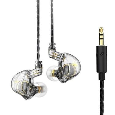 Imagem de Fones De Ouvido QKZ ZXT S/ MICROFONE Universal 3.5mm Esporte, Transpar