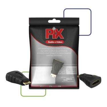 Imagem de Adaptador Mini Hdmi Macho Para Hdmi Femea Gold 2 Chipsce Pix