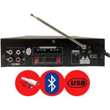 Imagem de Receiver Amplificador Mini Rádio Som Bluetooth 200w Radio Usb Karaokê 