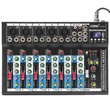 Imagem de Mesa De Som 7 Canais Com Bluetooth, USB, MP3, Delay Display Digital Co