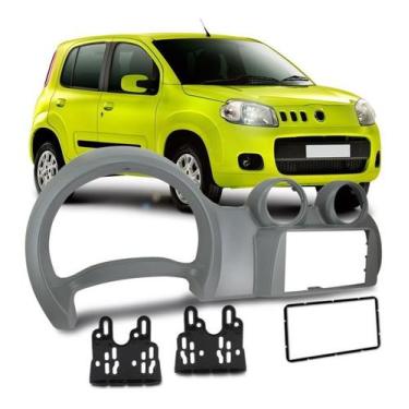 Imagem de Moldura Para Painel Dvd 2 Din Multimídia Novo Uno Vivace Som Cinza - E