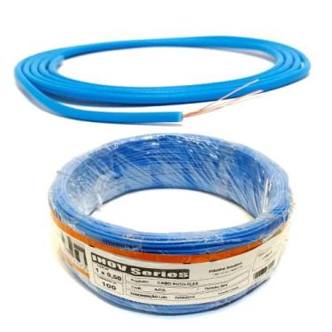 Imagem de Fio Rolo de Cabo Força Flexível 100 Metros Azul Uniq Cable