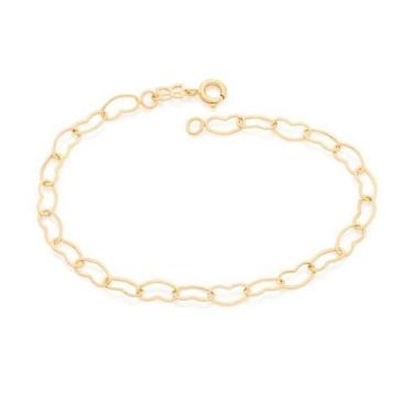 Imagem de Pulseira banhado ouro 3x 24k 18k e 22k feminina corações vazados romma