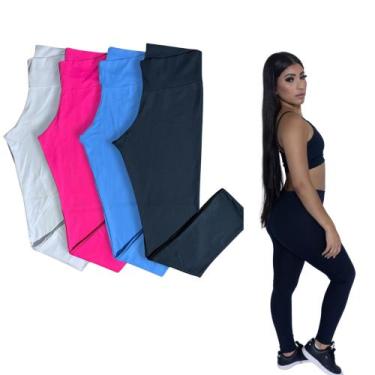 Imagem de Kit 2 Calça Legging Feminina Preta Grossa Dia A Dia Atacado - JINKINGS