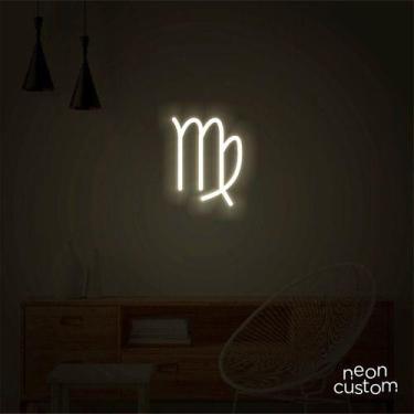 Imagem de luminaria letreiro Neon Led Signo Virgem 100x80 luminoso decoração p/ 