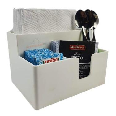 Imagem de Porta Guardanapo Mesa Papel Sachê Café Açúcar Adoçante Mexedor Lanche 