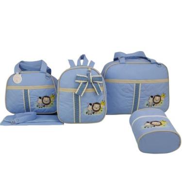 Imagem de Bolsa maternidade 5 peças safari baby azul - LET BABY BOLSAS DE MATERN