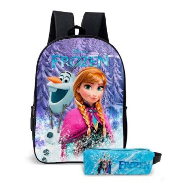 Imagem de Kit Mochila com Estojo Escolar Infantil Frozen Menina Elsa e Ana  - Us