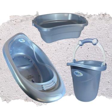 Imagem de Balde 11 litros banheira 22 L infantil bacia 17L bebe banho - PLASTBRA