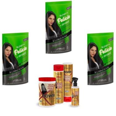 Imagem de Hene Em Gel Rena Preto Natural 03x180gr Pouch+Brilho Magico Agua de Ar