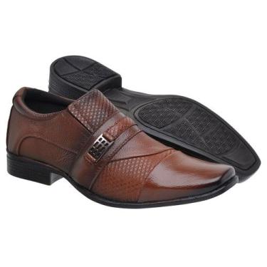 Imagem de Sapato Social Masculino Marrom Em Couro Com detalhe Em Verniz - Iden S