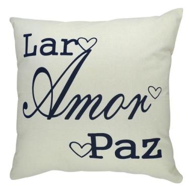 Imagem de Almofada Serigrafada 50x50cm Lar - Amor - Paz - FASTLAR