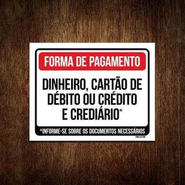 Imagem de Kit 5 Placas - Forma Pagamento Dinheiro Cart Ao - Sinalizo.Com
