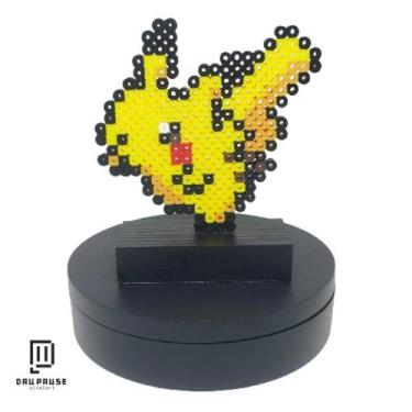 Imagem de Enfeite Pokemón Pikachu - Séries de Anime - Peça em Pixel Art - Decora