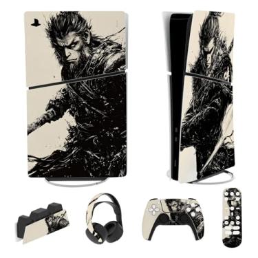 Imagem de PlayVital Conjunto completo de adesivos para ps5 Slim Console Digital Edition (o novo design menor), capa de decalque de vinil para controle ps5 e fone de ouvido, estação de carregamento e controle