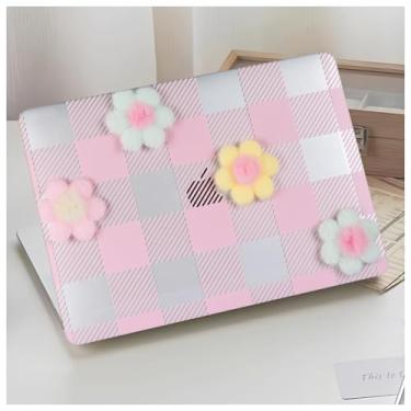 Imagem de DTangLsm Capa para MacBook Pro de 13 polegadas 2025 2024-2016 M2 M1 A2338 A2289 A2251 A2159 A1989 A1706 A1708, capa rígida de plástico guingão para MacBook Pro 13.3 + capa de teclado, rosa xadrez