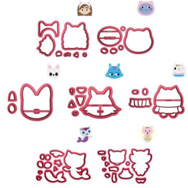 Imagem de Kit 7 cortadores Gabby Casa Mágica de Bonecas - DOCE IMPRESSO, 4,5cm