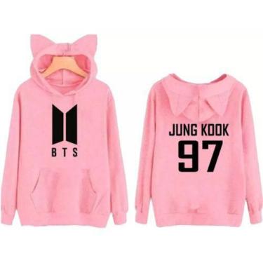 Imagem de Moletom Blusa Infantil Orelhinha BTS jung Kook 97 cantor musica pop - 