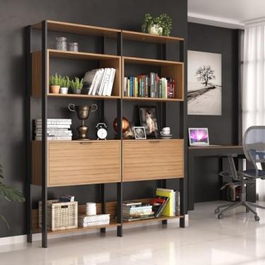 Imagem de Estante para Sala de Estar - 144,5 X 183 X 32 Cm Montana/Preto