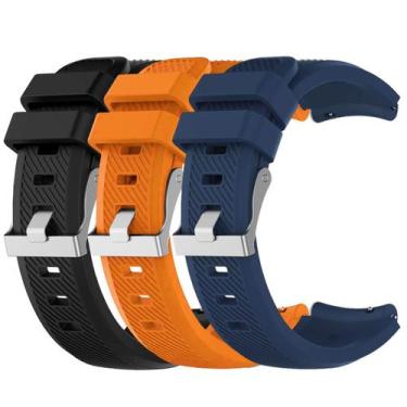 Imagem de Kit 3 Pulseiras 22mm para GTR4 A2166 - Estilo no Pulso, Preto, Laranja