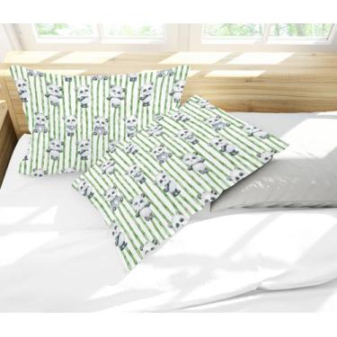 Imagem de Par de Fronhas Estampadas Panda Bambu 50x70cm - Core Decore