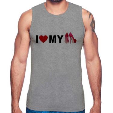 Imagem de Regata I Love My Shoes - Foca na Moda, Cinza, P